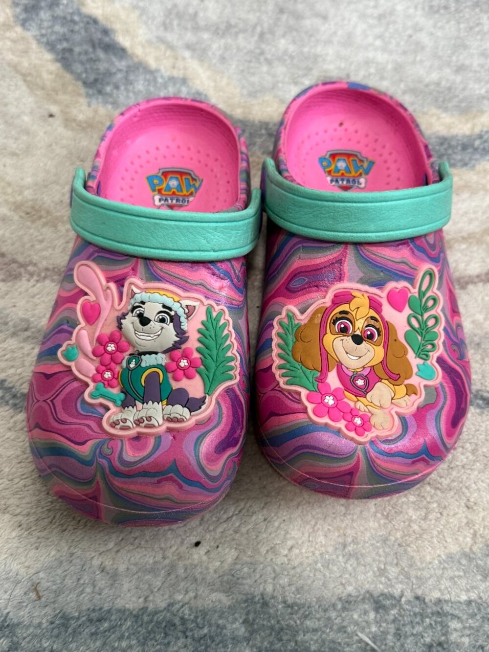 Paw Patrol Skye and Everest Slip On Clogs Girls Toddler Size 9/10